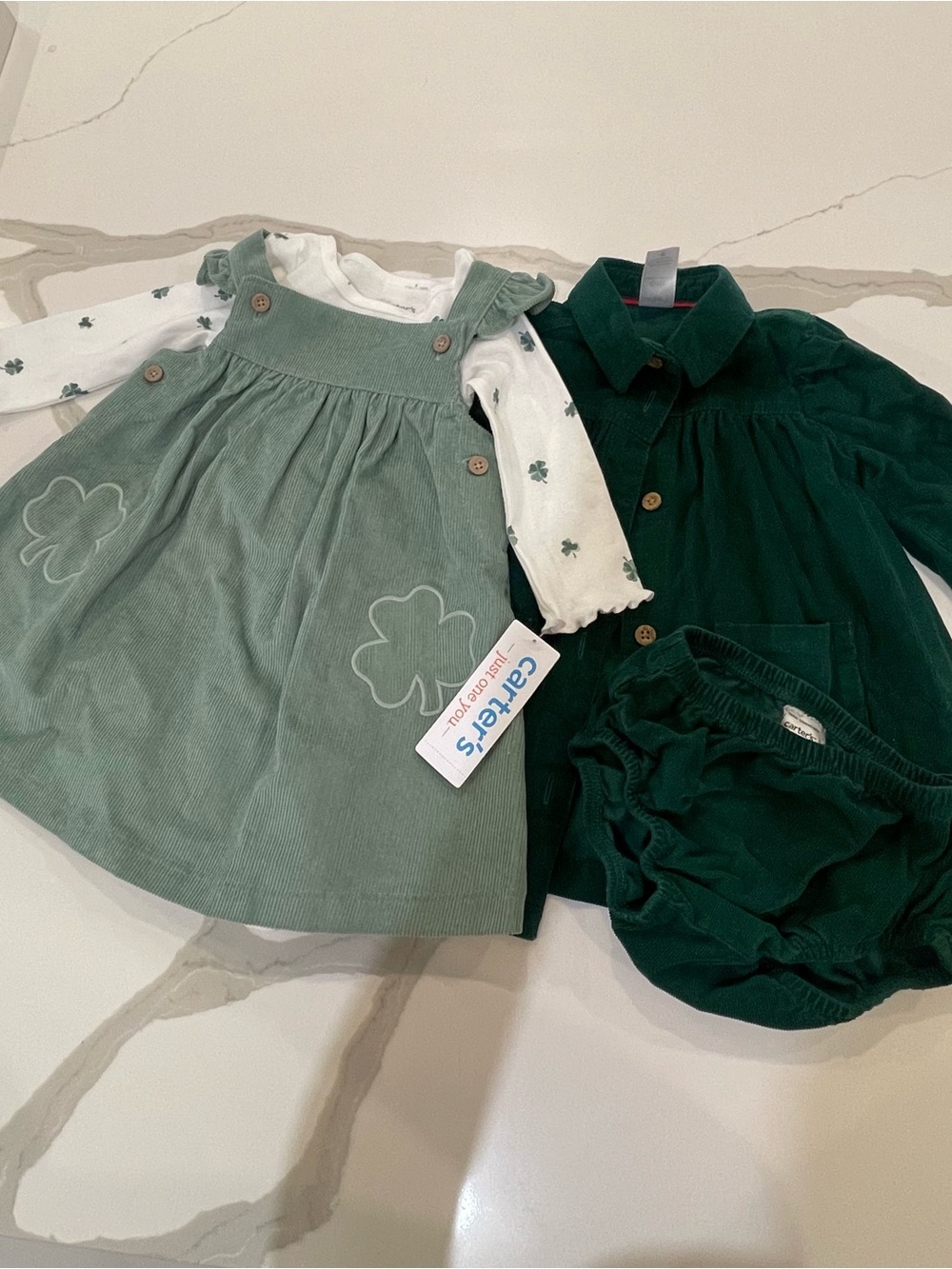 Carter's Green Corduroy Baby dress